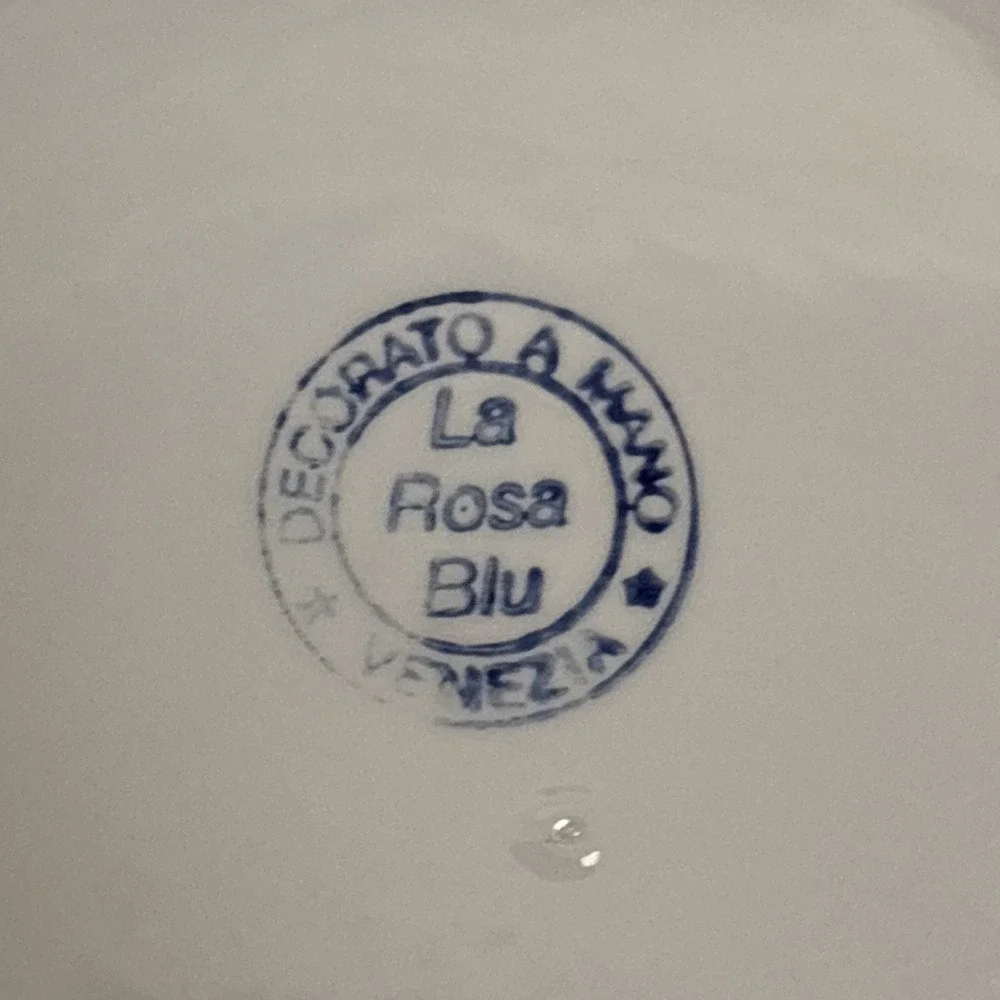 LA ROSA BLU Ristorante Trattoria Pizzeria Venice Plate Made In Italy 2002 7.25in